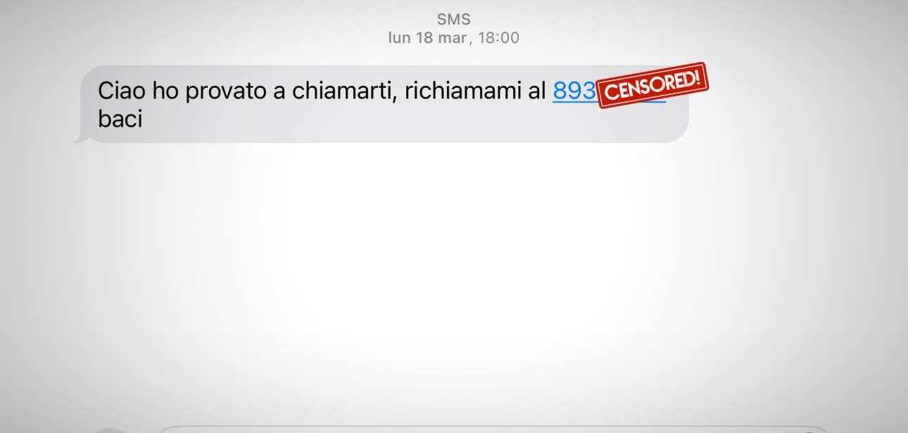 Attenzione all’SMS: Ciao ho provato a chiamarti, richiamami al numero 893