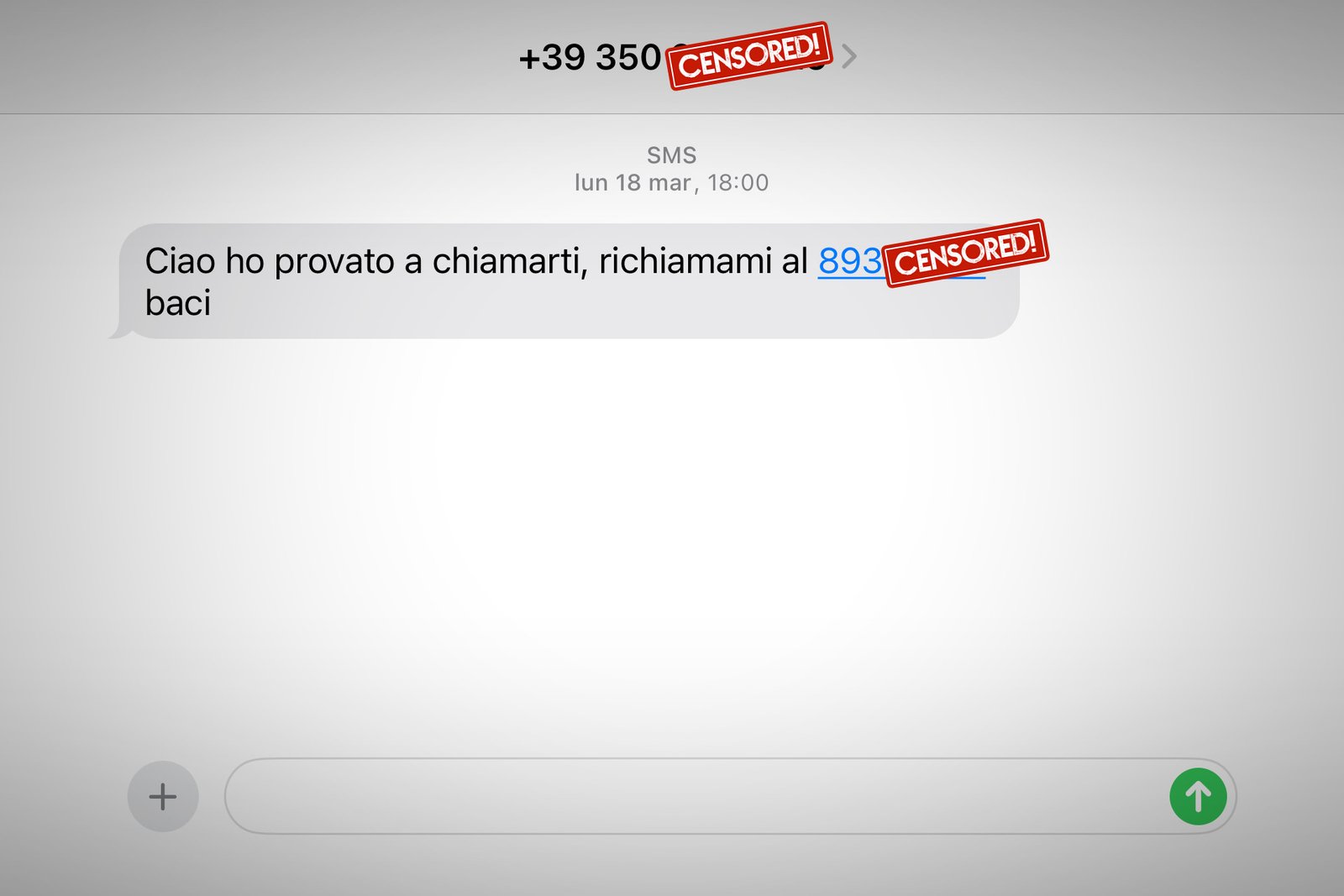 Attenzione all’SMS: Ciao ho provato a chiamarti, richiamami al numero 893